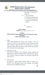 SE Panduan Ibadah Ramadhan, Idul Fitri, dan Kegiatan Pasar Ramadhan_1