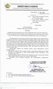 SURAT EDARAN TTG PEMBATASAN KEGIATAN BUKA PUASA BERSAMA & PELARANGAN OPEN HOUSE