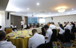 Sekretaris Daerah (Sekda) Kota Kotamobagu, Sofyan Mokoginta, SH, membuka kegiatan Rapat Koordinasi (Rakor) Pendataan Awal Registrasi Sosial Tahun 2022. (Foto : Danny)