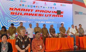 Wali kota Tatong bara hadir dalam penandatanganan MoU antara pemkot Kotamobagu bersama BNI. (Foto : Kominfo Kotamobagu)