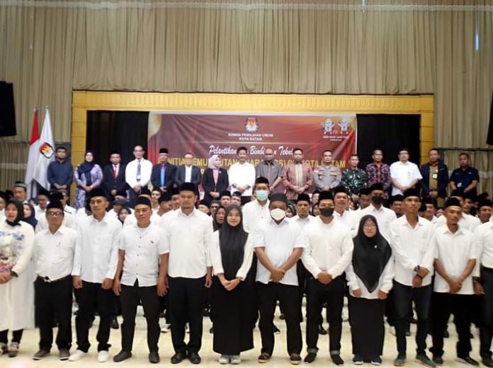 Wali Kota Batam, Muhammad Rudi menghadiri Pelantikan Anggota PPS di Hotel Pacific Palace Batam, Selasa (24/1/2023). FOTO : RIKO