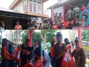 MM-HH melalui Kelurahan Kakenturan 2 saat menyalurkan bantuan paket sembako, ( jumat 31/03/2023) Foto : Ody