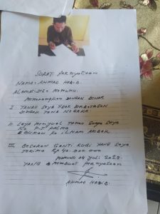 Gambar : PT. Palma Lestari Jaya di Buol, diduga palsukan dokumen tanda tangan pemilik lahan (13/7/2023).