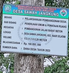 Tingkatkan Kesejahteraan Petani, Pemdes Sawah Jangkung Bangun Jalan Usaha Tani.