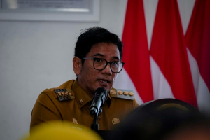 Penjabat Bupati Buton Tengah, Andi Muhammad Yusuf saat membawakan sambutanya. Foto : IST