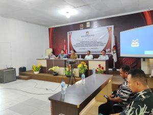 Tampak Rapat KoordinasiValidasi Rencangan Surat Suara Calon Anggota DPRD, Oleh KPU Bolmut