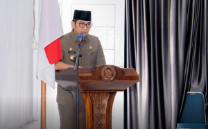 Penjabat Bupati Buton Tengah, Andi Muhammad Yusuf saat membawakan sambutan pada pelaksanaan Rapat Paripurna LKPJ Kabupaten Buton Tengah dihadapan DPRD Buton Tengah. Foto : Istimewa/Adin