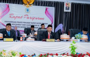 Suasana rapat Paripurna HUT Buton Tengah diruang Paripurna DPRD Buton Tengah. Foto : IST