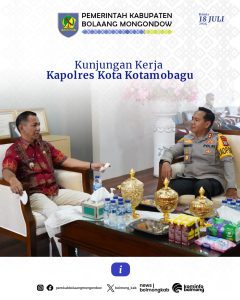 Kunker Kapolres Kotamobagu AKBP Irwanto SIK, SH Disambut Baik Bupati Bolmong dr. Jusnan C Mokoginta