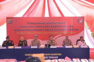 Kapolda Pimpin Pemusnahan Sabu 41,5 Kg, Ini Wujud Komitmen Polda Sulteng Memerangi Peredaran Gelap Narkoba