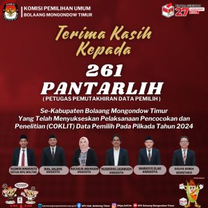 Selesaikan Coklit Data Pemilih, KPU Boltim Apresiasi 261 Pantarlih
