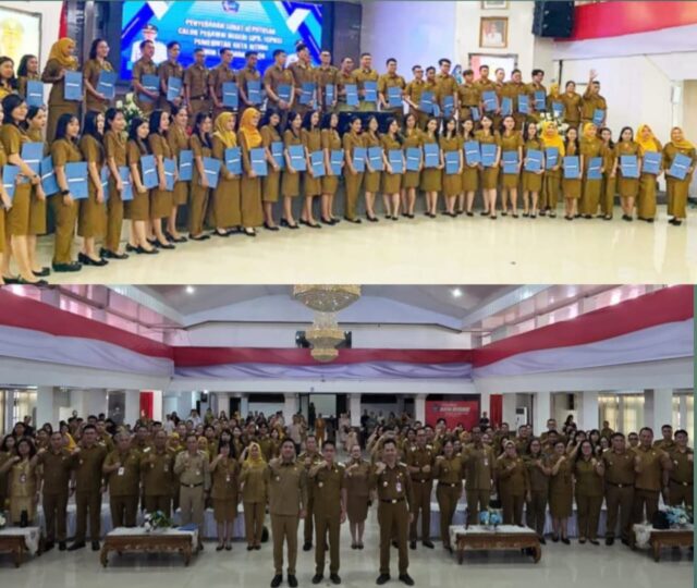 Foto: Walikota dan Wakil Walikota beserta 71 Penerima SK CPNS