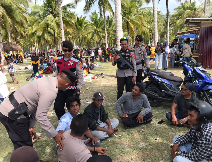Giat Polres perketat pengamanan dilokasi obyek-obyek wisata. Foto : Humas Polres Buteng
