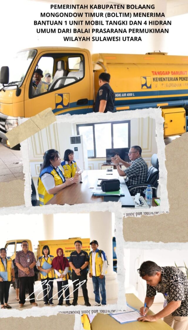 Pemkab Boltim Terima Bantuan Mobil Tangki dan Hidran Umum dari BPPW Sulut untuk Penanganan Dampak Banjir di Togid