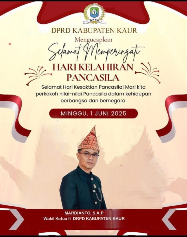 Memperingati Hari Pancasila: Mengenang Lahirnya Ideologi Negara, Ini pesan WK II DPRD Kaur