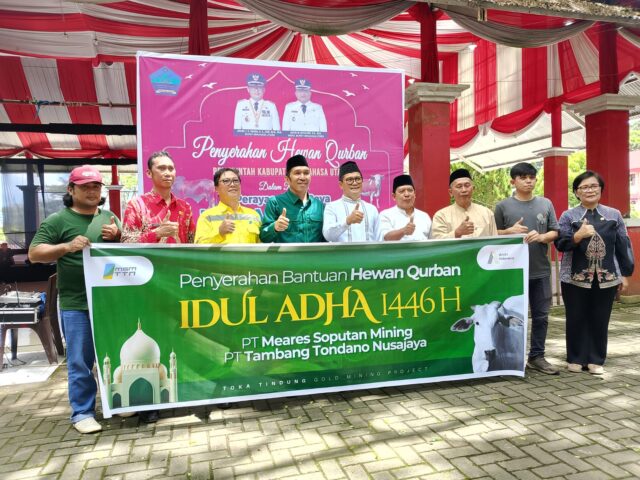 PT Meares Soputan Mining Salurkan 11 Ekor Sapi Kurban untuk Peringatan Idul Adha di Minahasa Utara