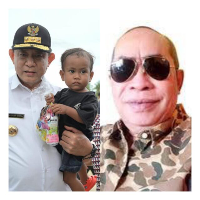 Gubernur Gorontalo Gusnar Ismail menggendong anak kecil, dan Wali Kota Gorontalo, Adhan Dambea. (Foto : Istimewa)