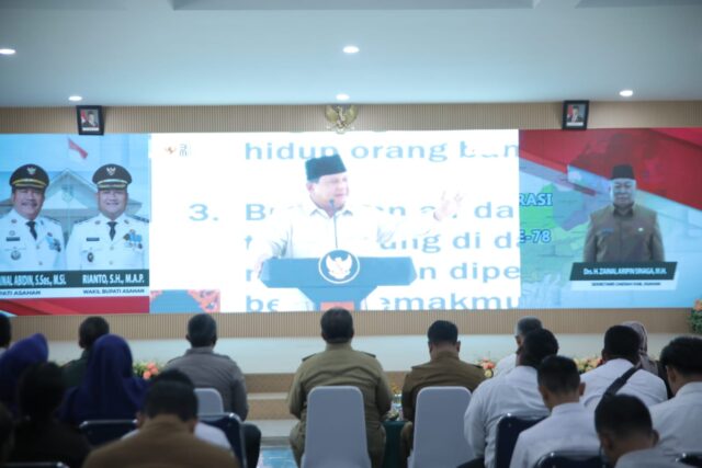 Bupati Asahan Ikuti Peluncuran Kelembagaan 80.000 Koperasi Merah Putih