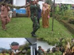 Anggota TNI bersama warga dan pegawai Kecamatan Bittuang mengevakuasi pohon besar yang tumbang menimpa Kantor Kecamatan Bittuang, Minggu (26 Oktober 2025). (Foto: Syar/ikn)