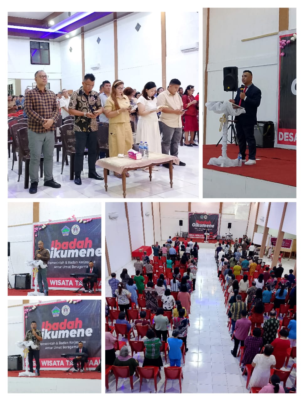 Suasana Ibadah Oikumene di Desa Talawaan, Kecamatan Talawaan, Kabupaten Minahasa Utara, Jumat, 25 Oktober 2025. Kegiatan ini diikuti tujuh denominasi gereja dan dihadiri pemerintah serta masyarakat desa. Foto: Dokumentasi Pemerintah Desa Talawaan