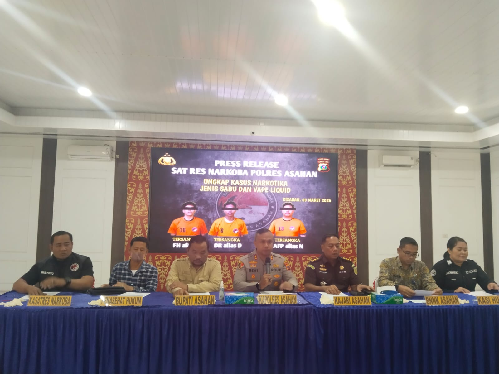 Satres Narkoba Polres Asahan Tangkap Tiga Kurir, Amankan Sabu dan Liquid Vape